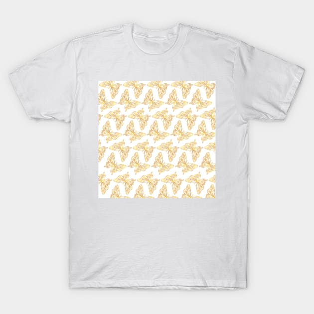 Gold Butterfly T-Shirt by My Artsam